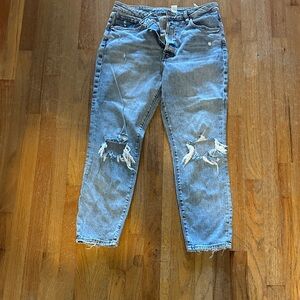 H&M Light Blue Distressed Boyfriend Jeans